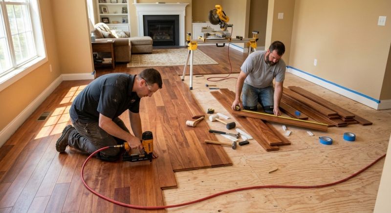 Cherry Floor Installation in San Diego, CA