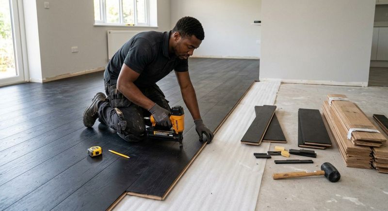Dark Wood Floor Installation in Encinitas, CA